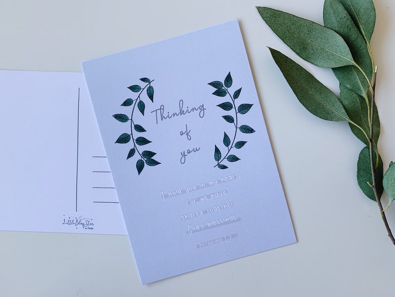 Thinking of you postcard Religious Card bible verse faith  Etsy