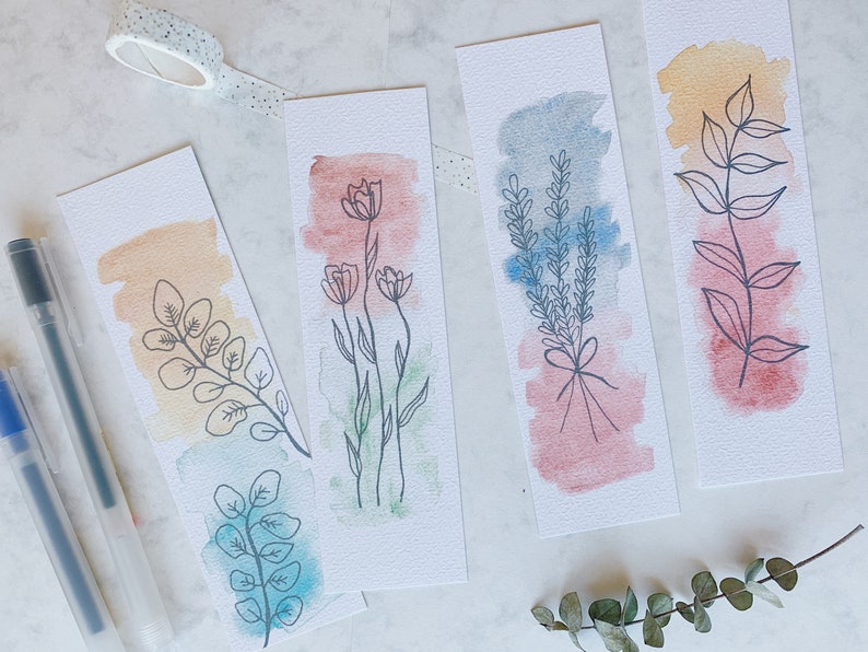 Handmade Watercolor art bookmarks Bible verse bookmarks | Etsy