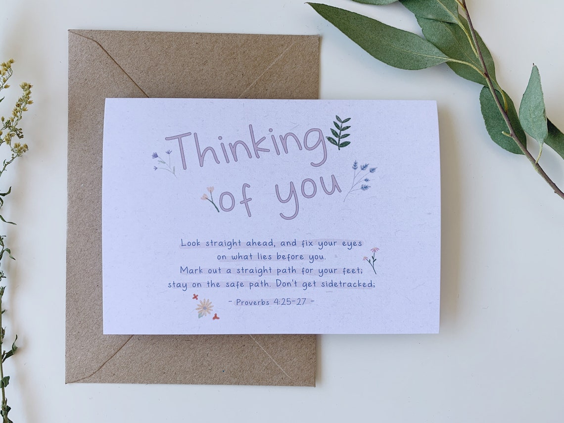 Thinking of You Card Religious Card Bible Verse Faith Card Etsy