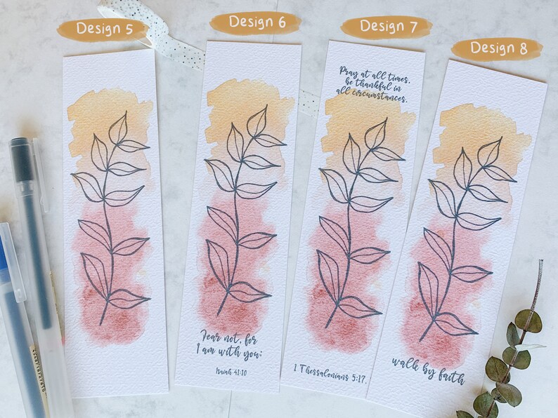 Handmade Watercolor Art Bookmarks Bible Verse Bookmarks Etsy Ireland