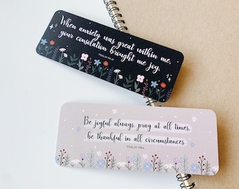 Bible verse Flower art bookmarks | Scripture faith floral art | bookmarks with encouragement | Gift for Friends, psalm 94:19 | Psalm 118.6
