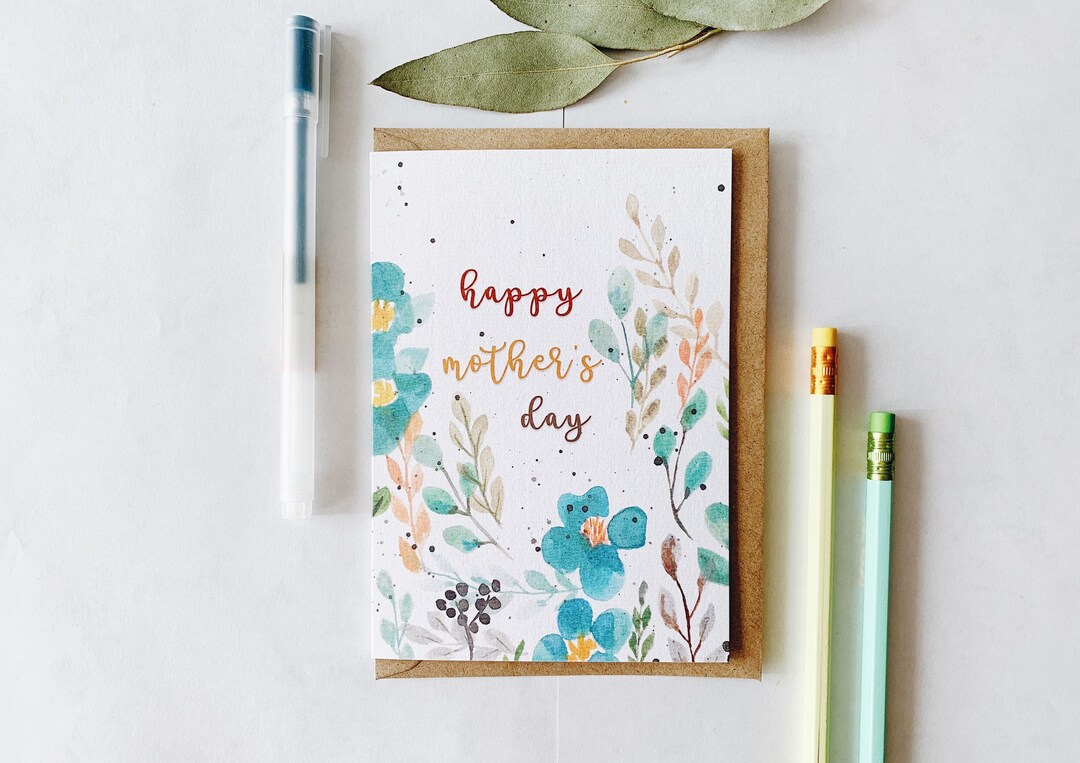 Mother's Day Card Watercolor Flowers for Mother's - Etsy