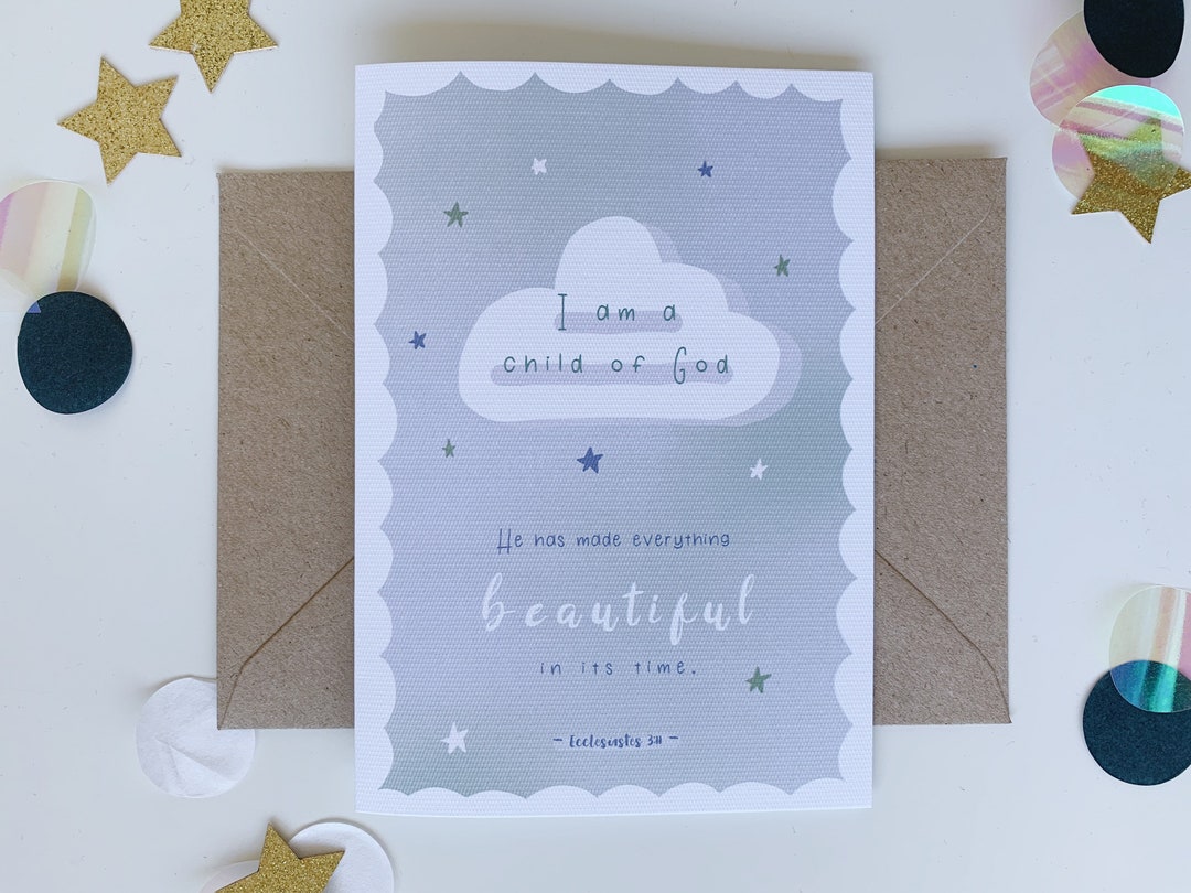 Christian Newborn Card, Christian Baby Card, Baby Boy or Girl Religious