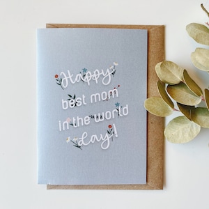 ¡Feliz Mejor mamá en el día mundial! / Tarjeta del día de la madre / flores para el día de la madre / arte floral