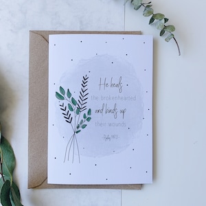 Tarjeta de pérdida cristiana, tarjeta religiosa, verso de la Biblia, tarjeta de fe, tarjeta de la Escritura, flores dibujadas a mano, tarjeta funeraria, duelo y luto