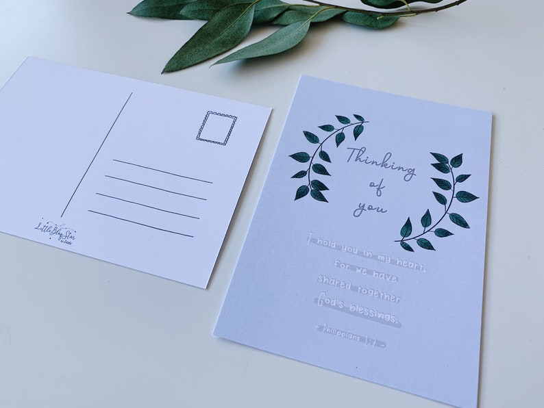Thinking of you postcard Religious Card bible verse faith  Etsy