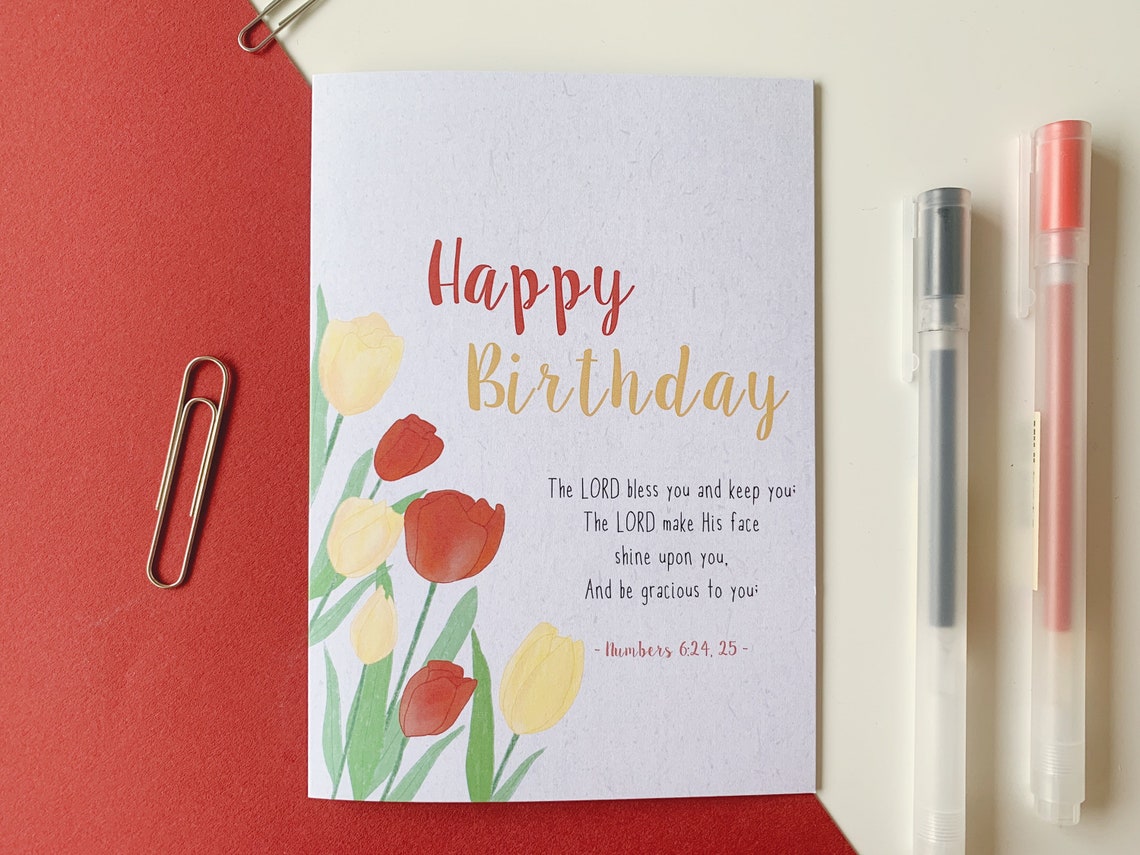 Christian Birthday Card, Religious Card, Bible Verse, Faith Card ...