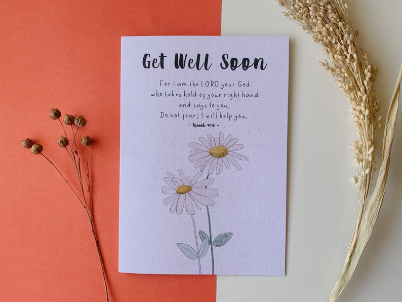 Get Well Soon Card Religious Card Bible Verse Faith Card | Etsy