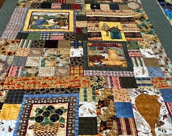 Original patchwork quilt - Farmyard Fiesta