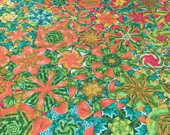 Original patchwork quilt - hexagonal melons
