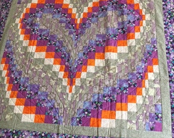 Purple Heart - handmade patchwork quilt
