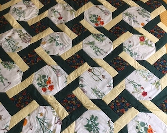Original patchwork quilt - Herbs