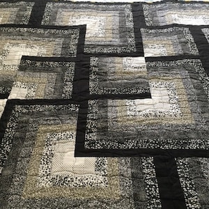 Black & white handmade patchwork quilt