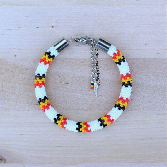 Clay Bead/flat Bead Bracelets With White Seed Beads 