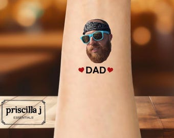 Dad Face tattoo, Father&#39;s Day face tattoo, face temporary tattoo, personalized tattoos, Best dad ever, #1 dad, fathers day gift, custom gift