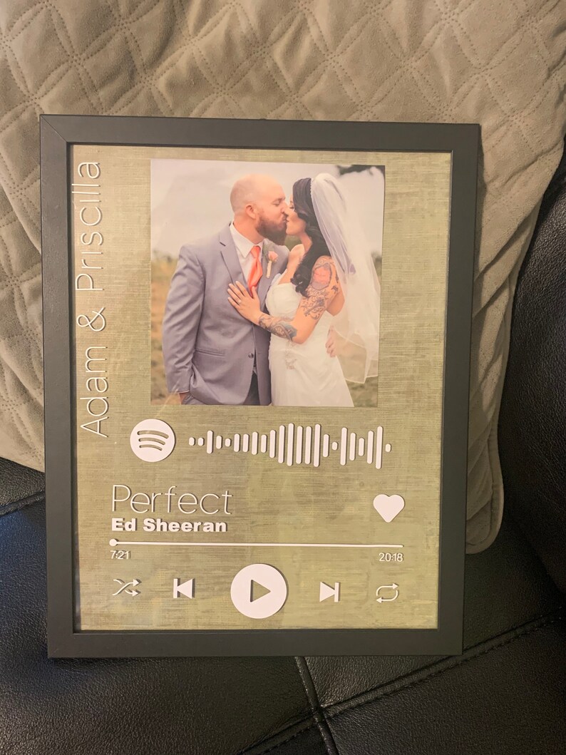 Custom Spotify Glass Frame plays song Etsy