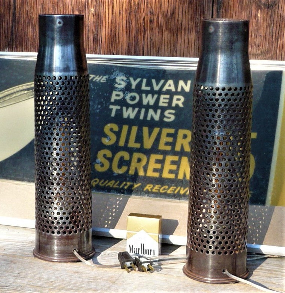 Two Vintage Military Artillery shells made into lamps 16 Etsy