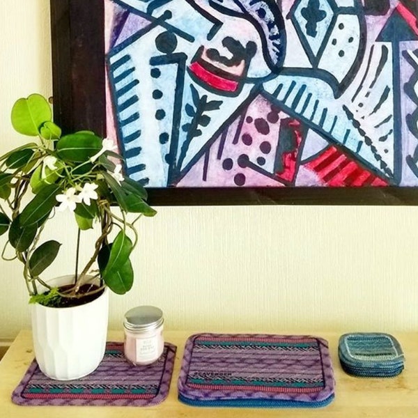 Scavenger Placemats & Coasters Set | Handmade from retired climbing rope | Eco Friendly living