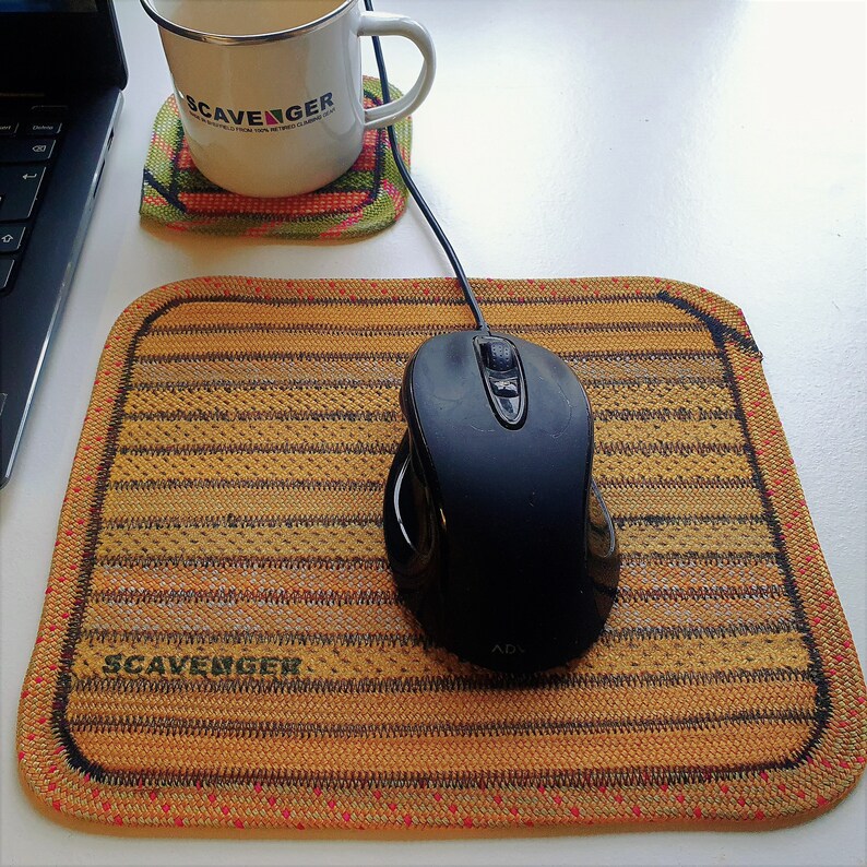 Scavenger Climbing Rope Earth Mouse Pad Handmade from retired climbing rope Climbing Gift Eco-friendly living image 5