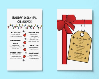 Essential Oil Diffuser Blends // HOLIDAY PACK (postcards, handouts, and Instagram Story) // Digital Download