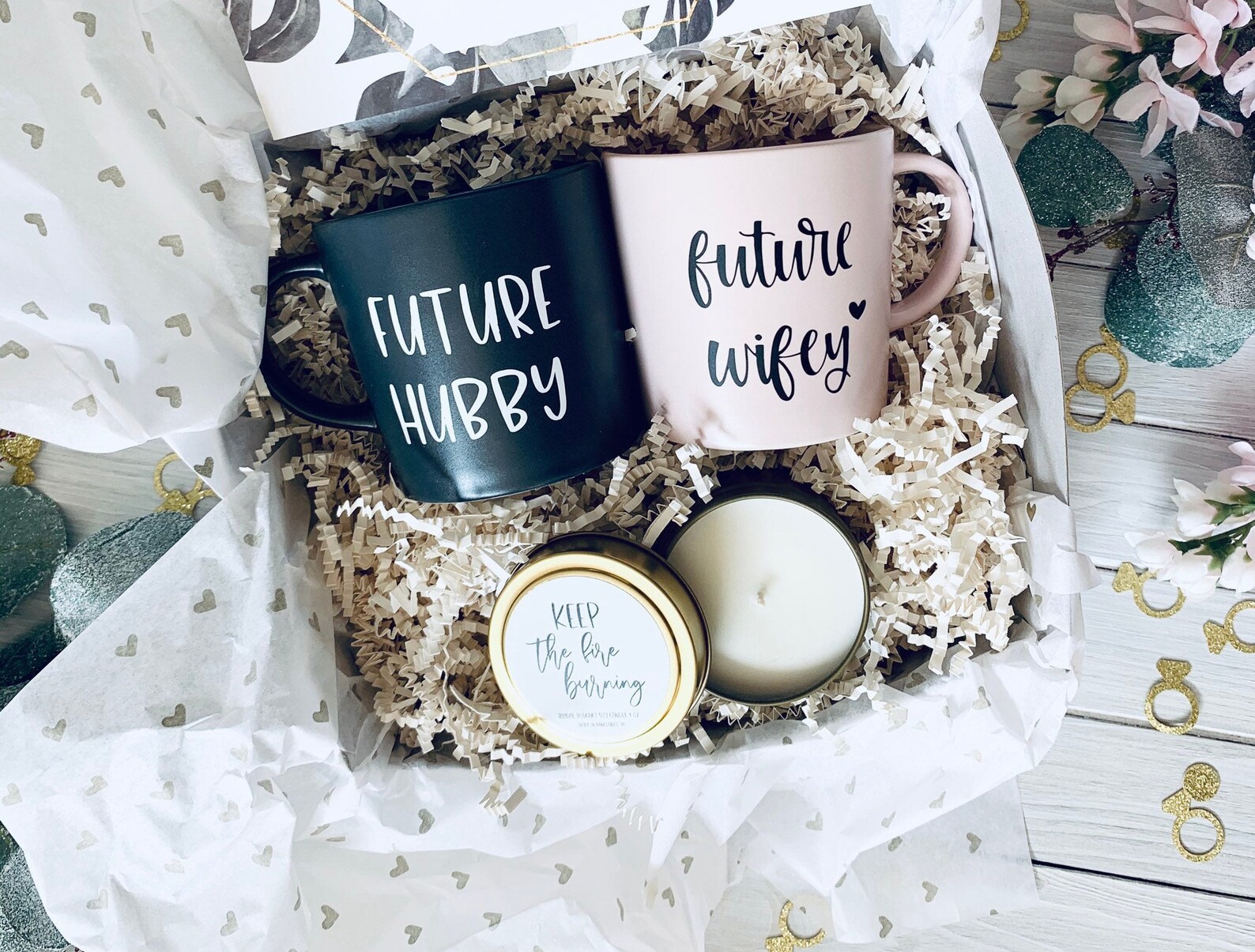 Cadeau de fiançailles pour couple Coffret cadeau de - Etsy France