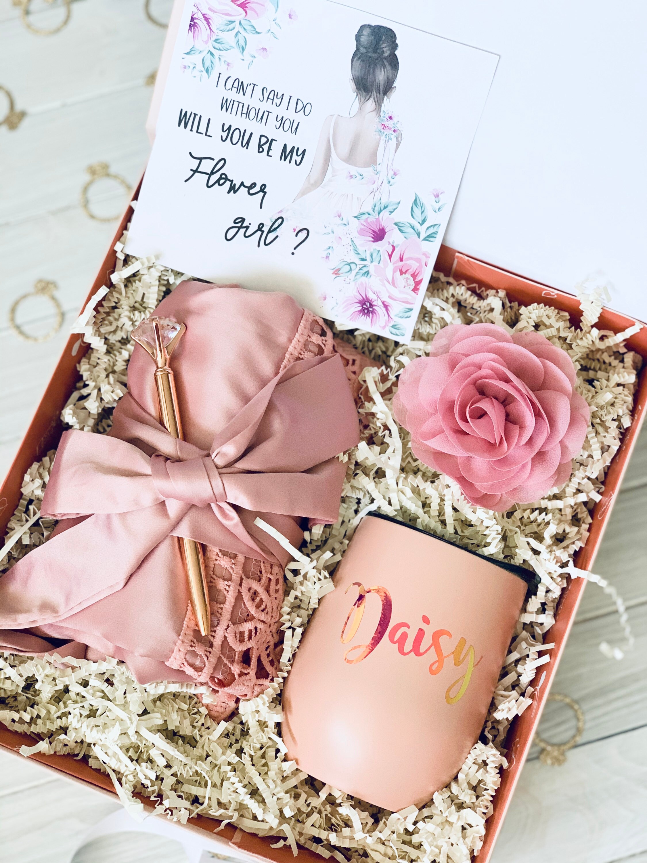 Flower girl proposal Flower girl gift Flower girl box Etsy