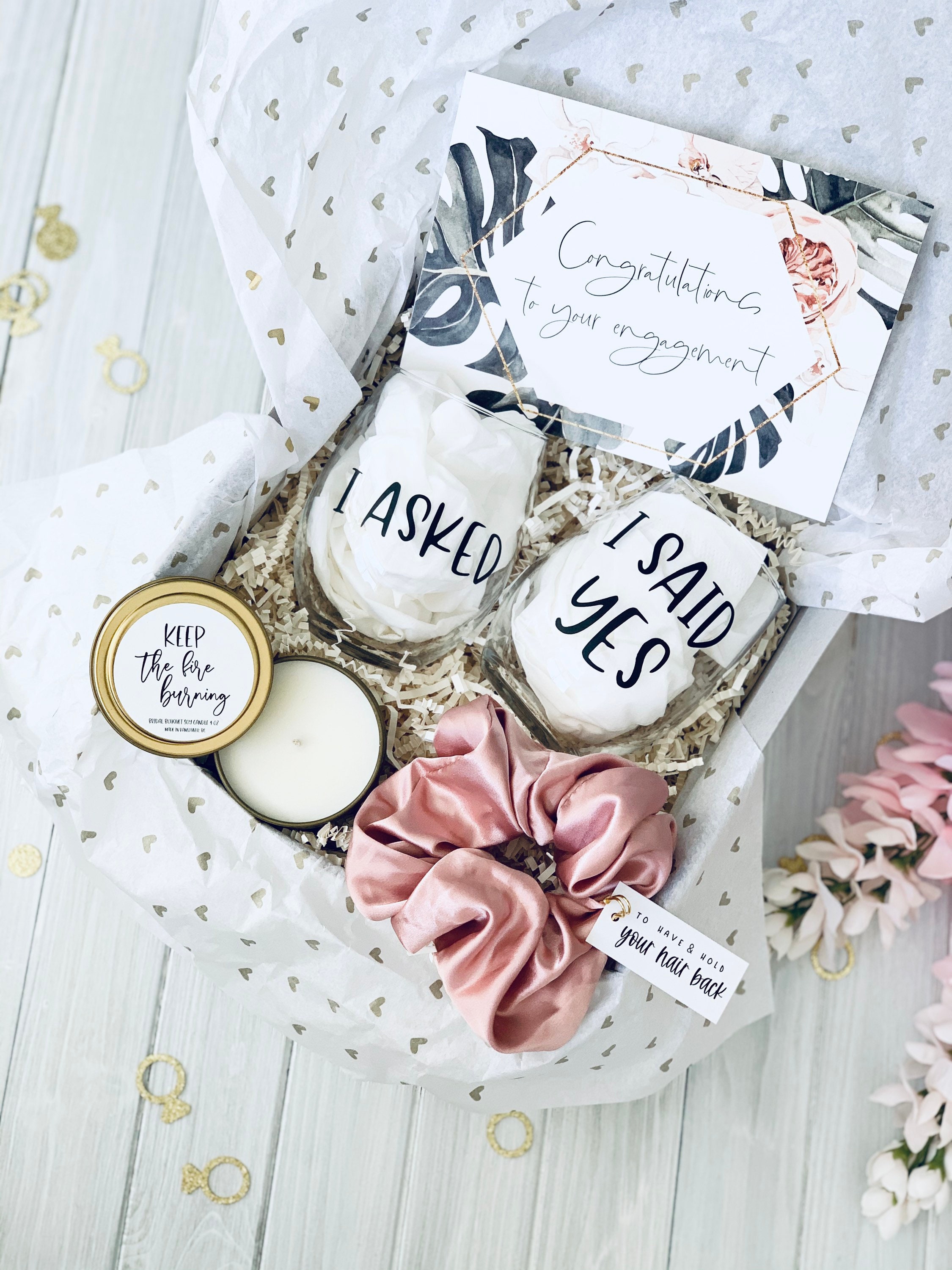 Engagement gift box couples gift engagement gift for couple Etsy