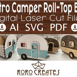 Retro Camper Roll-Top Box Laser Cut File