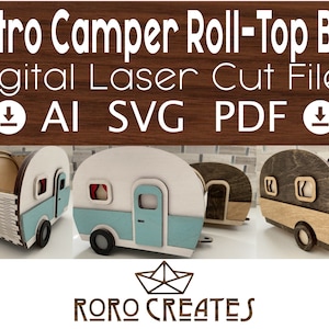 Retro Camper Roll-Top Box Laser Cut File