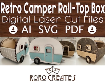 Retro Camper Roll-Top Box Laser Cut File