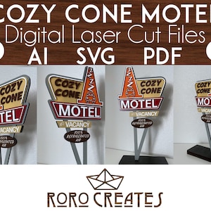 Cozy Cone Motel Sign Laser Cut File