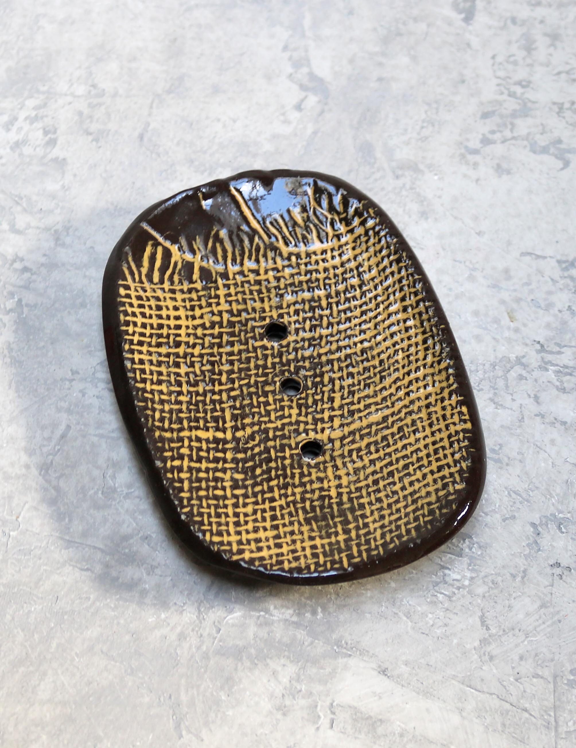 Porte-Savon Sac Patate en Faïence Céramique