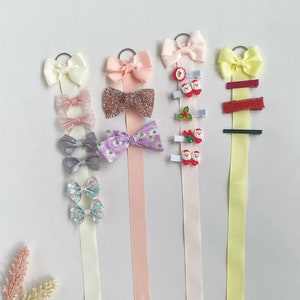 Bow Holder, hair clip display, hair clip storage, bow organizer, hair clip hanging baby girls nursery, girl gift, hair accessories keeper
