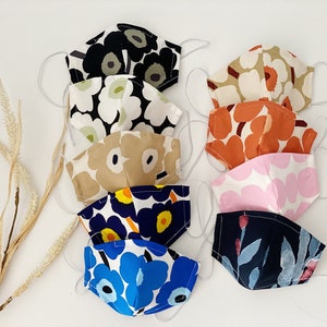 NEW Nose wire Marimekko fabric mask, adjustable, washable, light weight, cotton face mask, breathable Sydney stocks