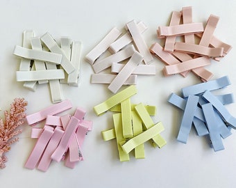 6/12 pack Lined alligator clips, hair clip craft, 5cm covered hair clip, kids DIY project, Grosgrain ribbon clip, AU stocks- Macaroon colors