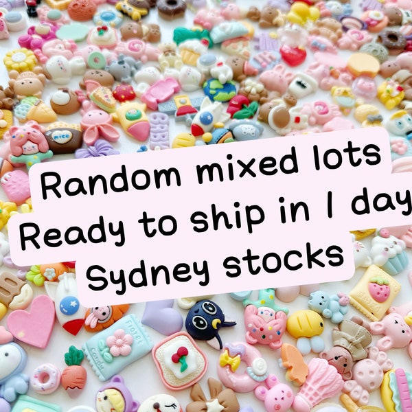 15/25/50/100 mixed lots random cute Cabochons , kawaii decoden, flat backs, DIY projects, phone case deco, hair clip deco, Sydney stocks