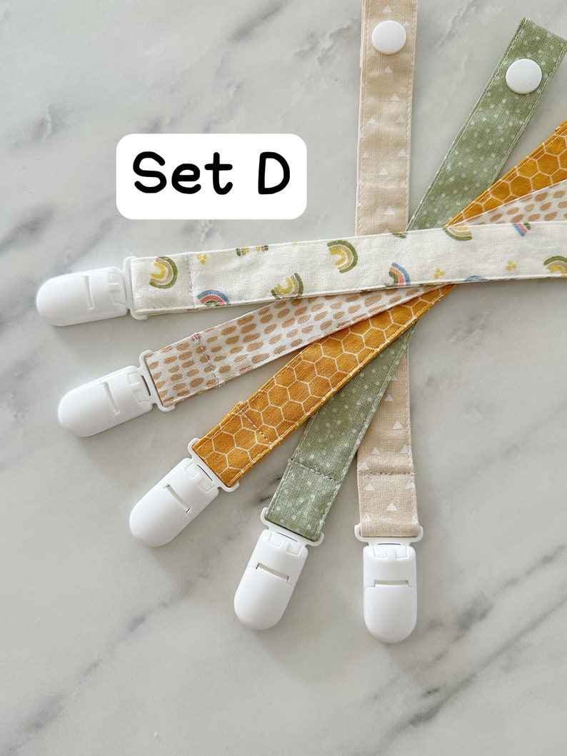 Set of 5 small fabric clips, neutral colors , multipurpose clip toy clips, cotton clip, neutral baby 2 cm image 5