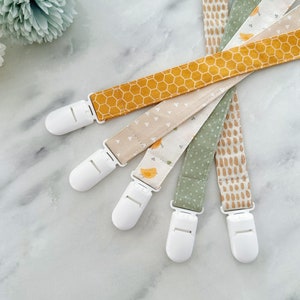 Set of 5 small fabric clips, neutral colors , multipurpose clip toy clips, cotton clip, neutral baby 2 cm image 1