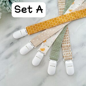 Set of 5 small fabric clips, neutral colors , multipurpose clip toy clips, cotton clip, neutral baby 2 cm image 2