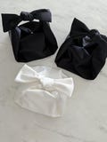 Bridal satin bow bag, wedding ivory white bow bag, Bridesmaid Gift, black evening bag, small bow handle bag, handmade satin purse , pink bag product logo