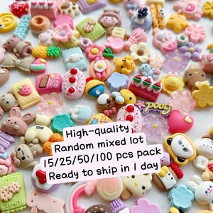 Ciondoli kawaii decoden di alta qualità, cabochon carini con retro piatto, artigianato fai da te per bambini, decorazione di custodie per telefoni, decorazione con colla cremosa, scorte di Sydney