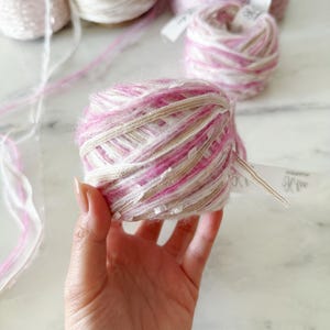 50g 100g Mixed fibre yarn, craft art yarn, knitting crochet yarn, junk journal, handspun yarn, chunky bag yarn, hat yarn, soft yarn - 003