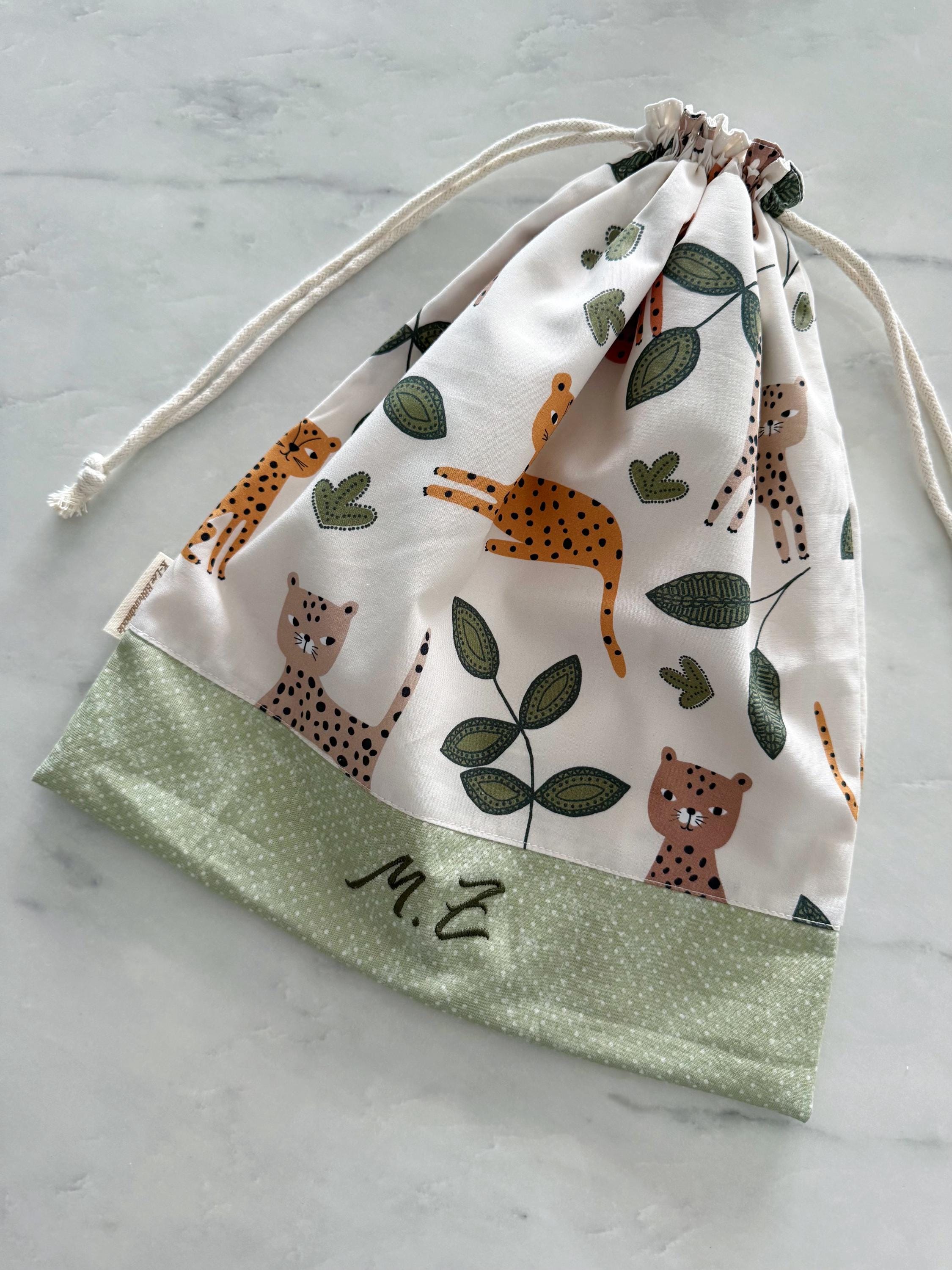 Personalised Kids Drawstring Bag, Light-weight Nappy Bag, Library Bag ...