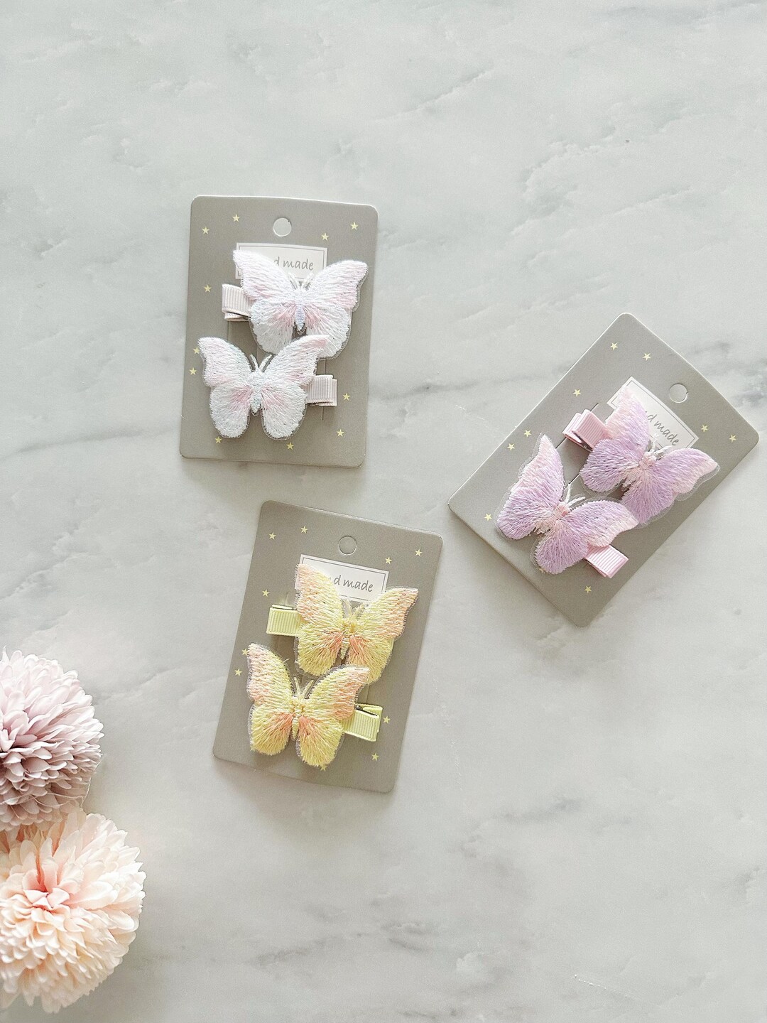 Simplistic Clips Handmade Hair Clip,simple Embroidery Butterfly Hair Accessories, Baby ...