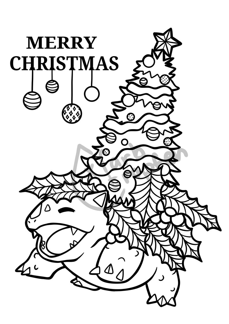 Pokemon Christmas Coloring Page Set for Children to Print Out - Etsy