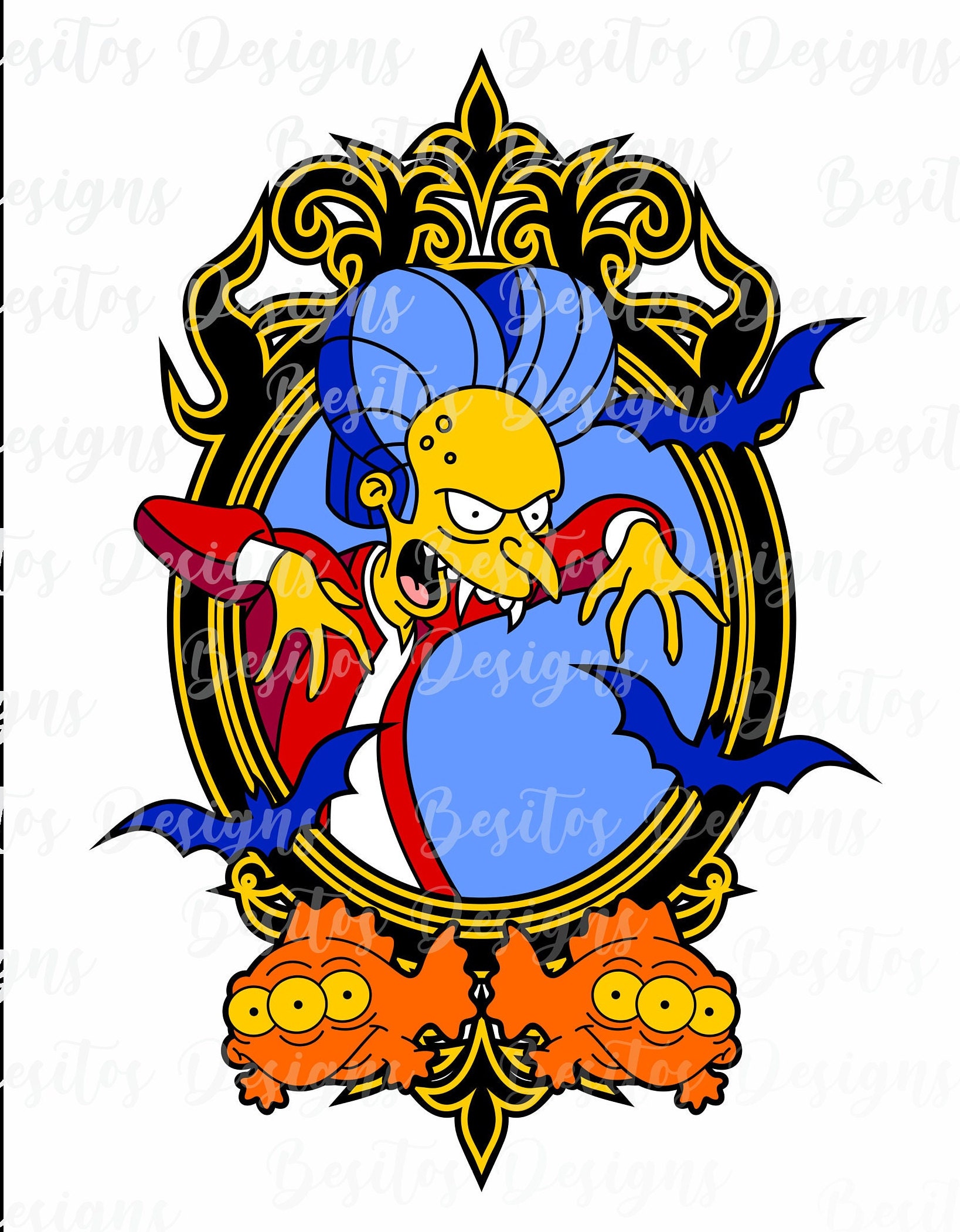 Mr. Burns, Little house of Horrors, Png Pdf CDR File Instant Download Digital Download