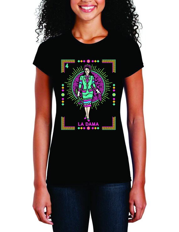 Mexican Loteria Tshirts - La Chalupa T Shirt Grunge Version Mexican Loteria Tshirts - La Chalupa T Shirt Grunge Version