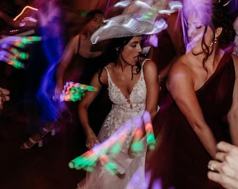 150 Customizable LED Foam Sticks, Flashing Wedding Party Batons, 16 Inch