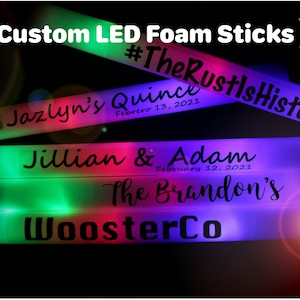 50 CUSTOMIZABLE LED Foam Glow Sticks 16 Inch 3 Modes Multi-Color/Single Color, Light Up LED Foam Stick image 8