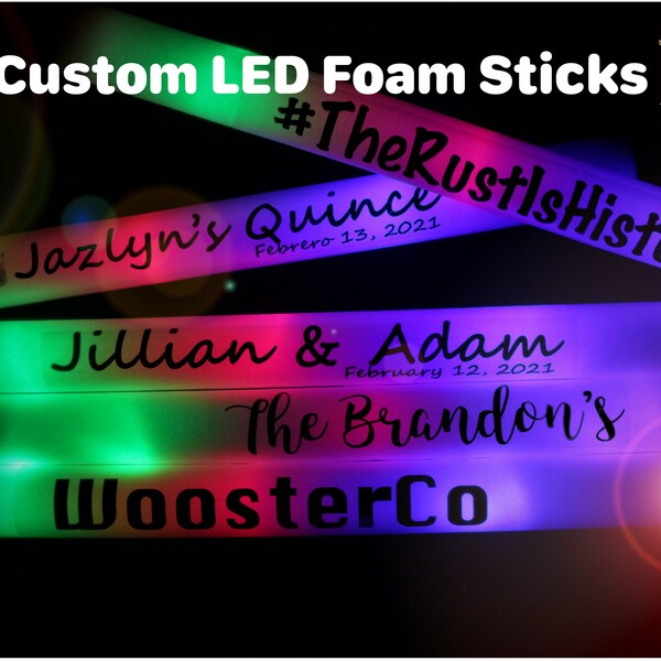 Custom Foam Glow Sticks Etsy